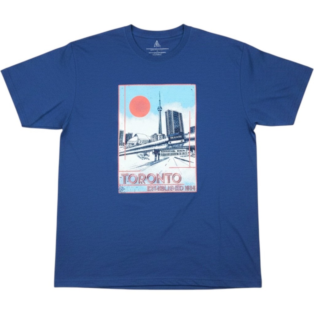 ACE USA Toronto Canada Graphic T-Shirt Men Large Blue Slub‎ Knit RN 162259